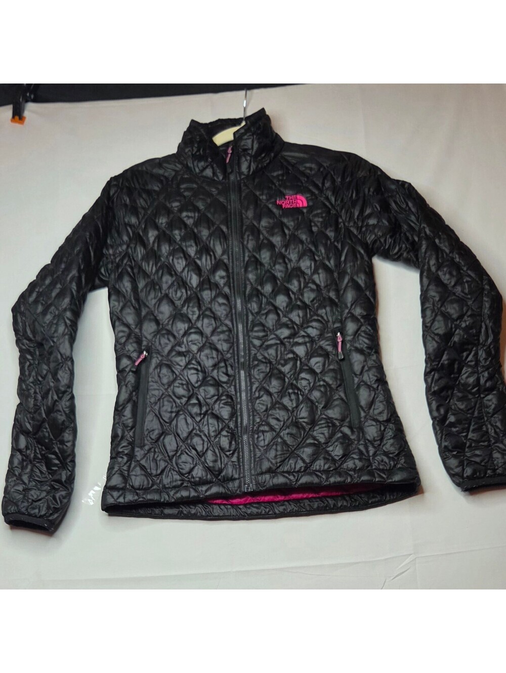 The North Face ThermoBall Pink Ribbon Puffer Jacket Black Womens Size XS